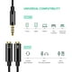 thumbnail image 3 of Cable De Audio Splitter M/2h Estereo Jack 4 Polos 3.5mm/2jack 3.5mm (Soporta Microfono) 20cm Negro, 3 of 3