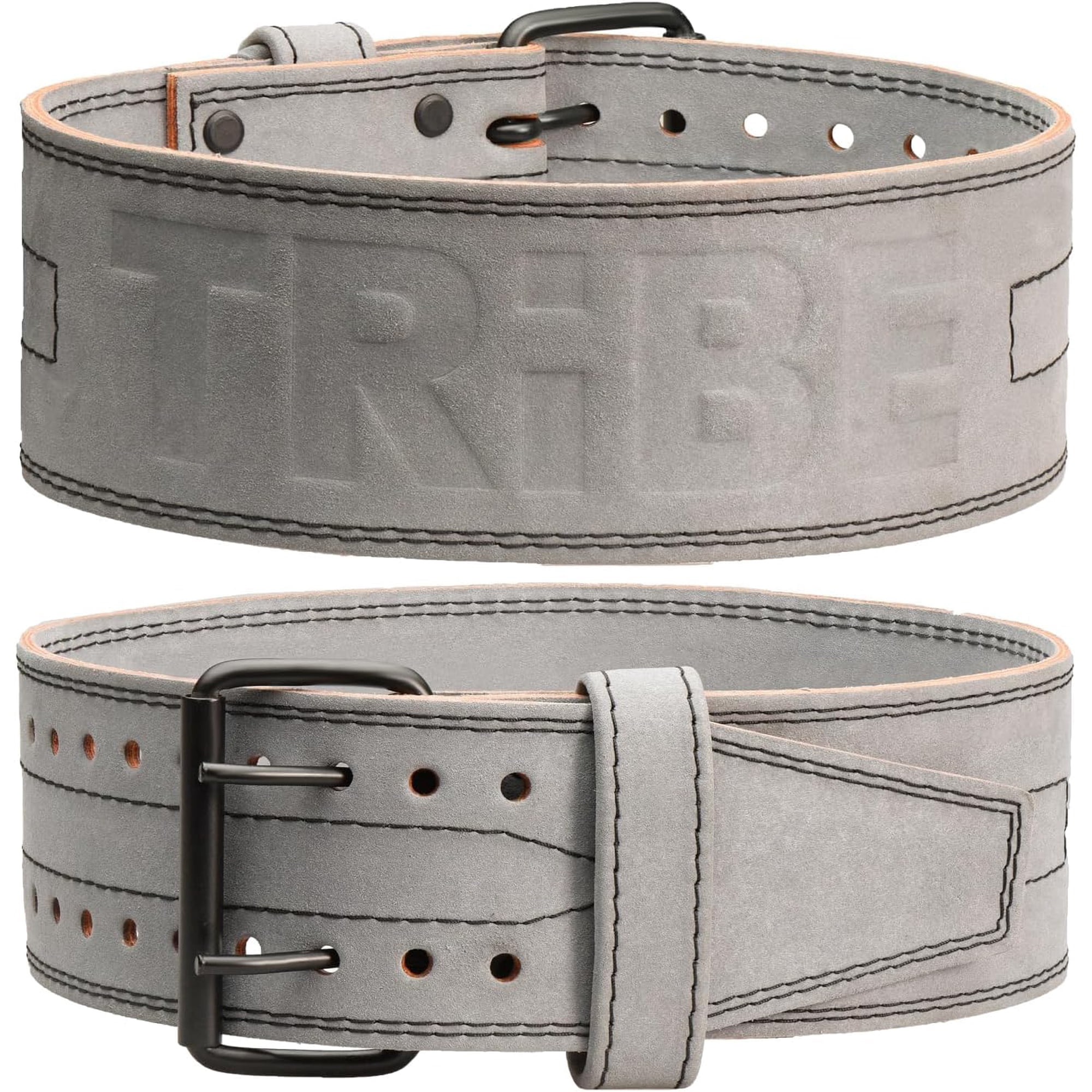 Cinturón De Levantamiento De Pesas Tribe Lifting De 5 Mm, Piel De Primera Calidad, Gris