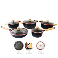 Tyk Hogar - Bateria De Cocina Ceramica Granito 10 Piezas Negras