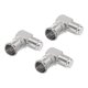 thumbnail image 1 of Conector Coaxial en Ángulo Recto Uxcell Empuje Rápido de Macho F a Hembra F Adaptador 75 Ohm Cable Coaxial Impermeable 3 Piezas, 1 of 6