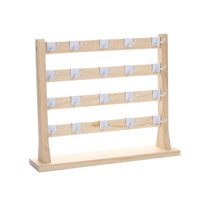 Magideal - Soporte De Exhibición De Pendientes De Madera, Soporte De Exhibición De Pendientes Con Ganchos Desmontables Para Vender Pendientes, Exhibición De Joya 4 Niveles