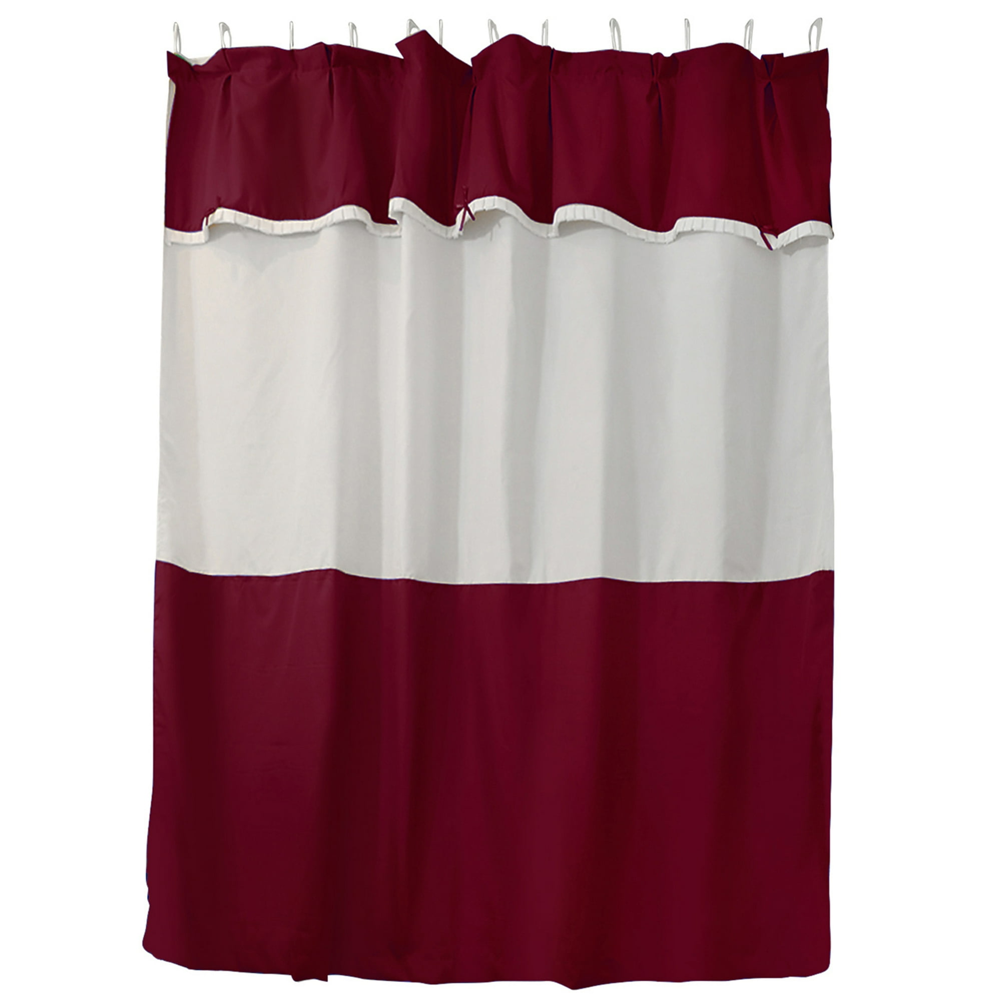 Mallorca - Juego De Cortina Para Baño 6 Piezas Burdeo