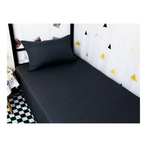 Genérico - Juego De Sábanas 1 Plaza 144 Hilos - Negro