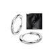 thumbnail image 3 of Set de aros para hombres y mujeres, argolla de acero, color plata, 3 of 3