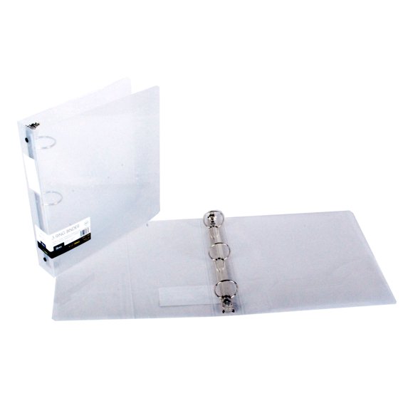 Carpeta de 3 anillas filexec de 2,5 cm transparente, paquete de 2