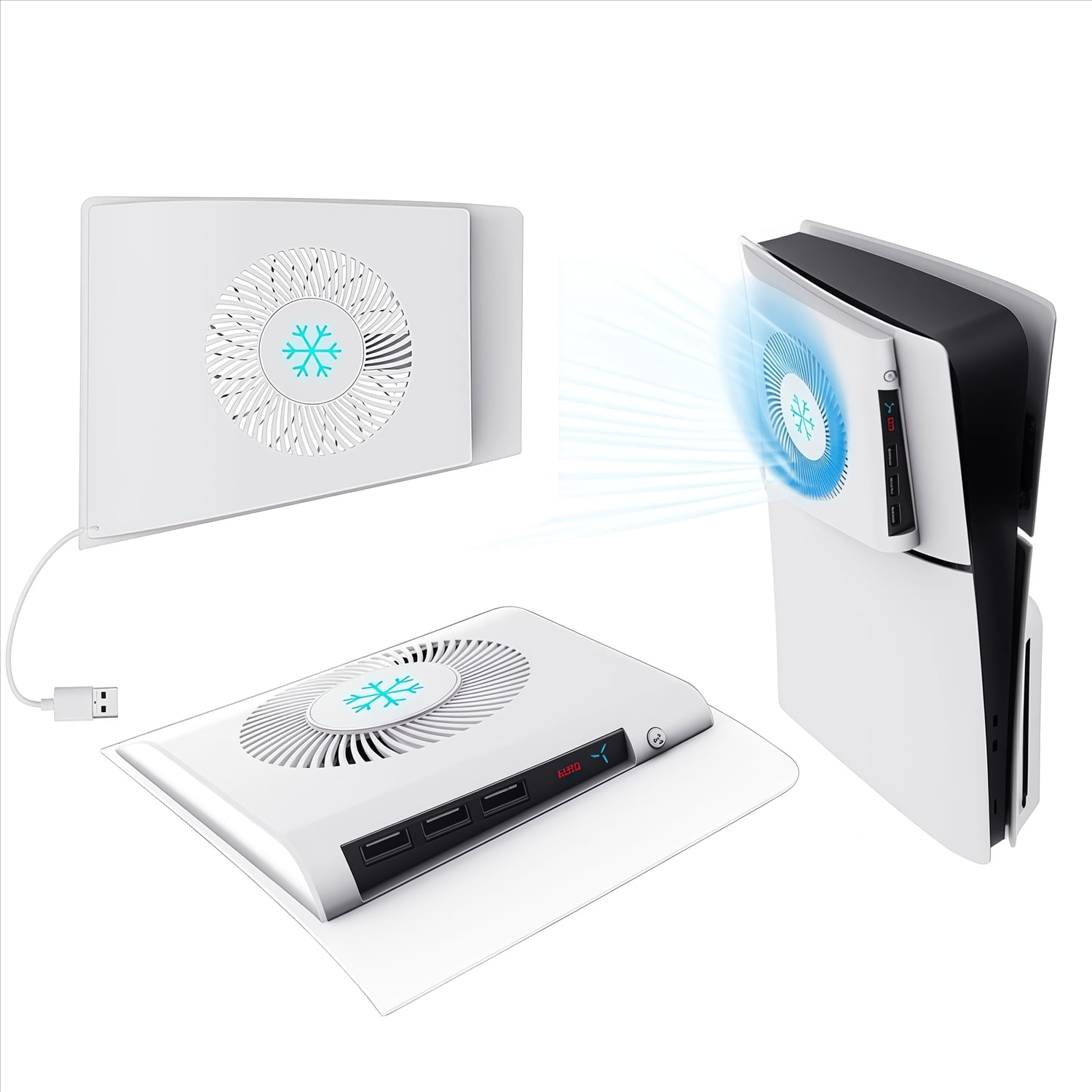 Genérico - Ventilador Trasero De Enfriamiento Para Consola Ps5 Slim, Ventilador De Disipación De Calor Mejorado Compatible Con Playstation 5 Slim Edición Con Disco Y Digital