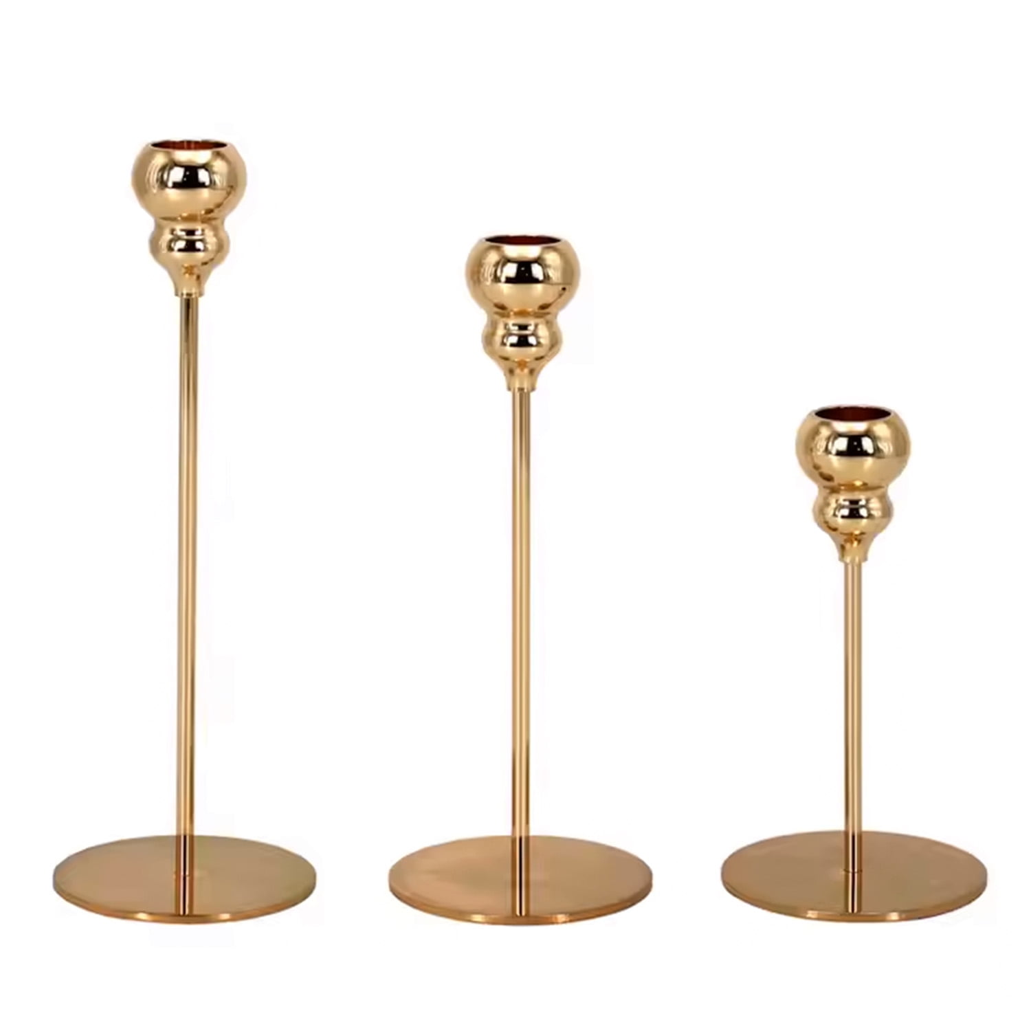 Mundo Online - Candelabro 3 Piezas Porta Vela Centro De Mesa Cuenco Gold