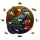 thumbnail image 2 of Peacock Peony Wooden Puzzle, Special-shaped Animal Puzzle, Decompressing Difficult Puzzle Toy For Adults, Birthday Holiday Gift, Wooden Toy For Adult, Men And Women, 2 of 4