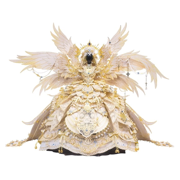 PUZZLES MU 3D Kit de Modelo de Vestido de Novia de Metal Dorado