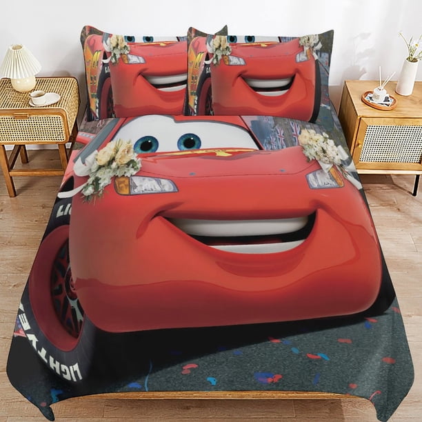 Lightning McQuee-n Lightning McQuee-n Bedding Set Sheet Set for Kids Adults,All Season Lightweight