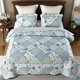 thumbnail image 3 of Juego de ropa de cama VIVILINEN, edredón azul con estampado floral, tamaño queen, 3 of 8