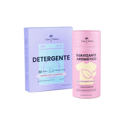 Pack Detergente Láminas Lavanda + Suavizante Flores