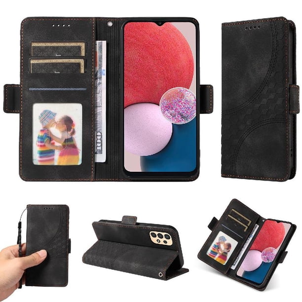 Carcasa FOXDOCK Samsung Galaxy A13 4G de cuero PU, diseño acolchado clásico, protección contra caídas y rayones
