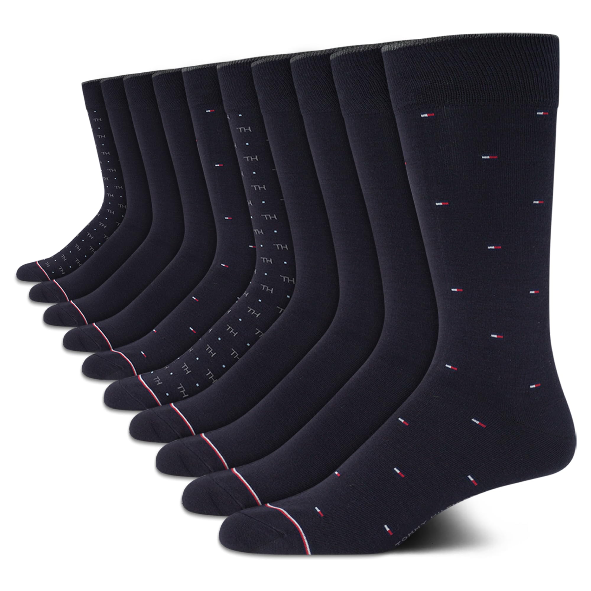 Calcetines De Vestir Tommy Hilfiger Para Hombre, 10 Unidades, Mezcla De Algodón Suave