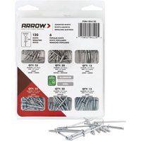Arrow Fastener - Kit Surtido Pop Rivet Arrow Rk6120 Para Metal, Tela Y Cuero