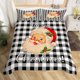 thumbnail image 1 of Christm-as Trees D-u-t Co-ve-r Queen Size Sa-nta Claus- and Snowman Comfort-er Cover with 2 Pillow-case for Te-ens Adults Kids S-tarry Sky Be-dding Set Snow Sc-ene Brea-thable 3 Pieces D-ecorative, 1 of 5