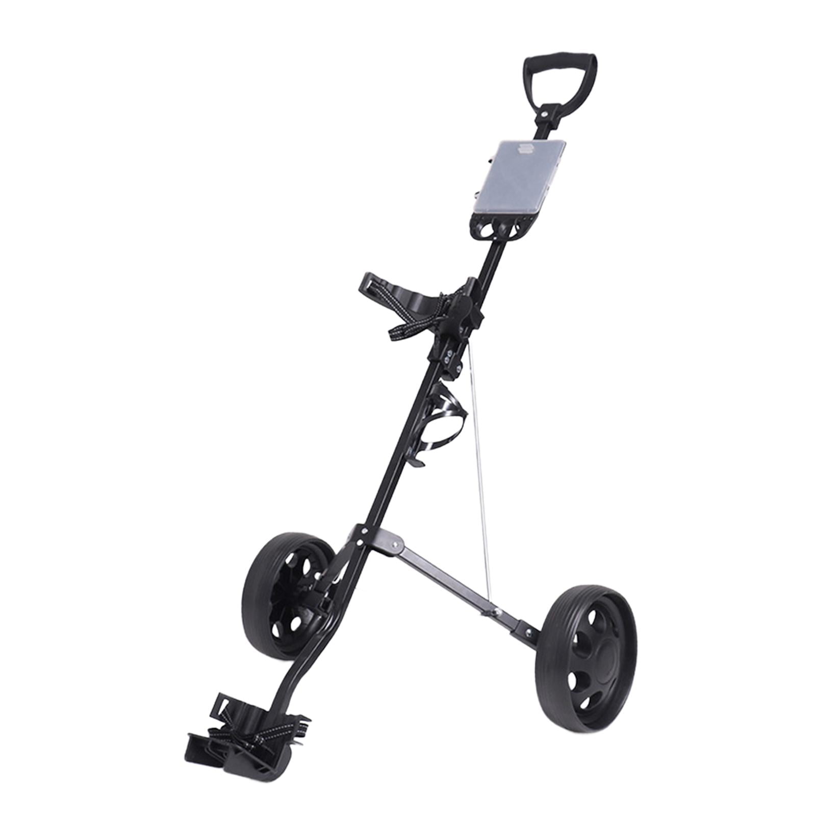 Magideal - Carrito De Golf Plegable, Carrito De Golf De 2 Ruedas, Ajustable, Ángulo De Mango, Fácil De Transportar, Carrito De Golf Plegable, Soporte Para Bolsa