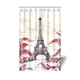 thumbnail image 1 of Cortina de ducha de la Torre Eiffel de París, juego de cortina de baño con ganchos, tamaño 48 x 72 pulgadas, 1 of 3