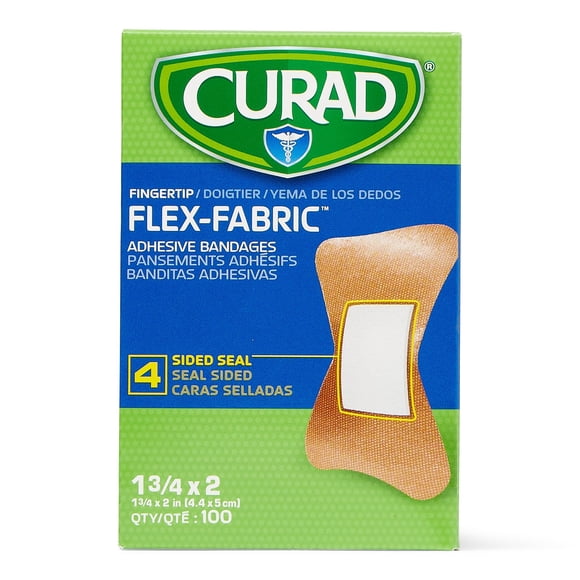 Apósitos Medline CURAD Flex-Fabric para punta de dedo 4,4 x 5 cm, 100 unidades