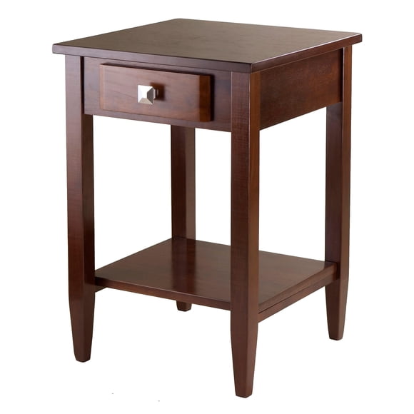Mesa Auxiliar Winsome Richmond de Madera con Cajón y Repisa Nogal Antiguo