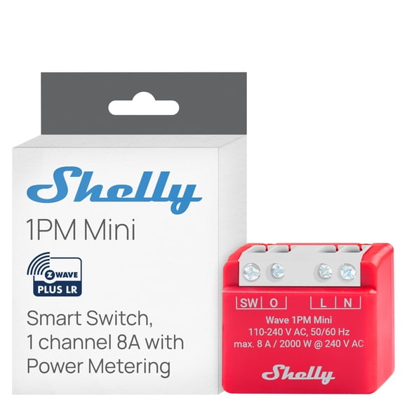Relé Shelly Wave 1PM Mini US LR Z‑Wave