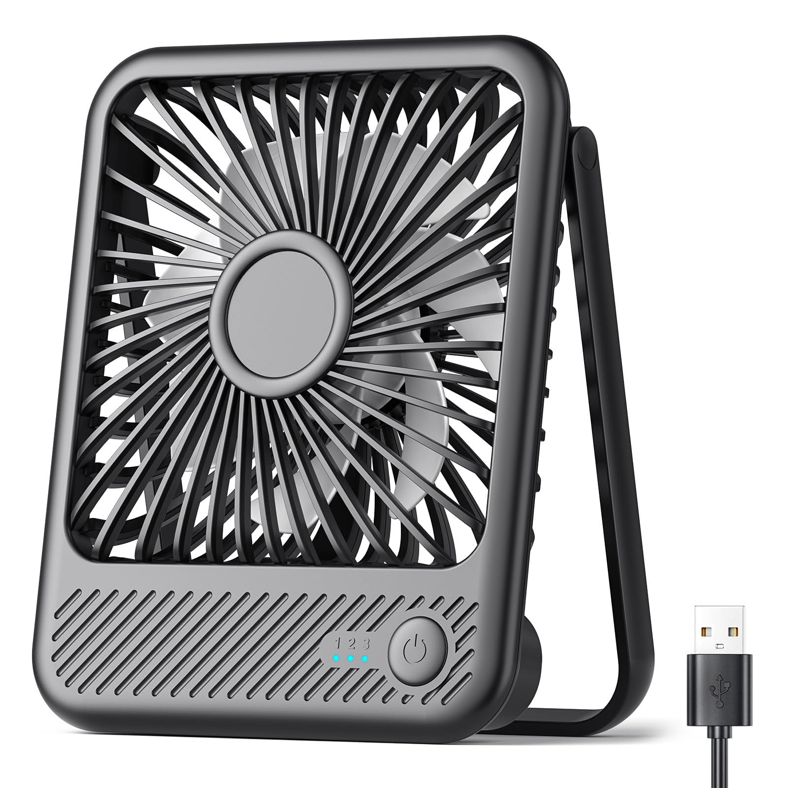 Ventilador De Escritorio Usb Koonie Strong Wind, Ultrasilencioso, 3 Velocidades, 5 Pulgadas