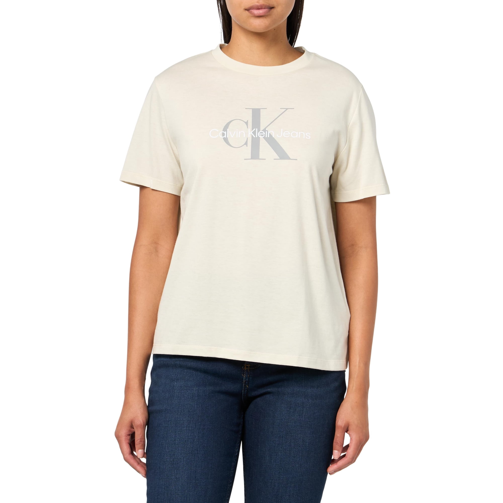Camiseta Calvin Klein Con Cuello Redondo Y Logotipo Con Monograma Para Mujer