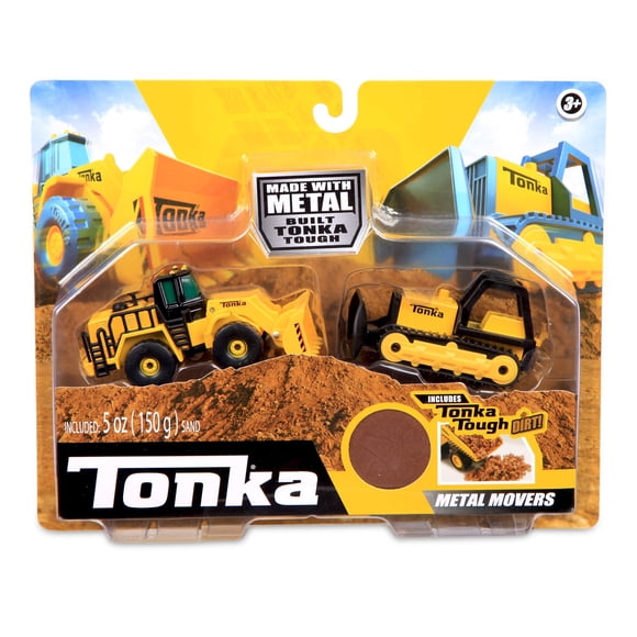 Paquete Combo Metal Movers Tonka de Juguete: Bulldozer y Cargador Frontal