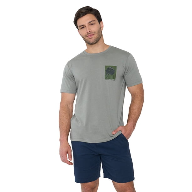 Polera Hombre Focal Print Color Verde Corona