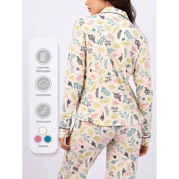 Pijama Garden Dream - Algodón Peruano - Talla S - Color Perla