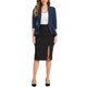 thumbnail image 2 of INSPIRE CHIC Chaqueta Blazer Clásica Abierta para Mujer con Cuello Drapeado y Mangas 3/4 Chaqueta con Volantes Exterior M Azul Marino, 2 of 5