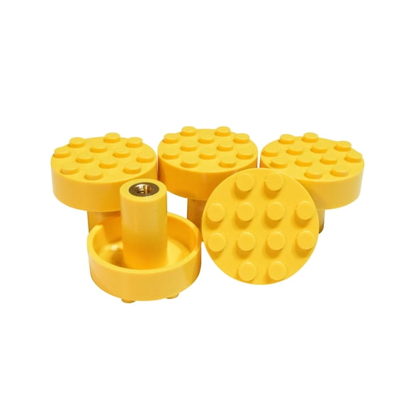 Set De 5 Pomos Para Cajón Amarillos De Abs