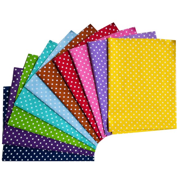 Tela newamishquilt con lunares – 10 piezas de cuartos gordos (45,7 cm × 55,9 cm)