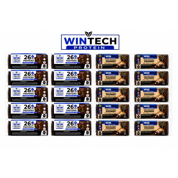 Pack 20 WinTech: Mega Pack Mixto Ahorro con 26g Proteína+Pluss de Cafeina Natural