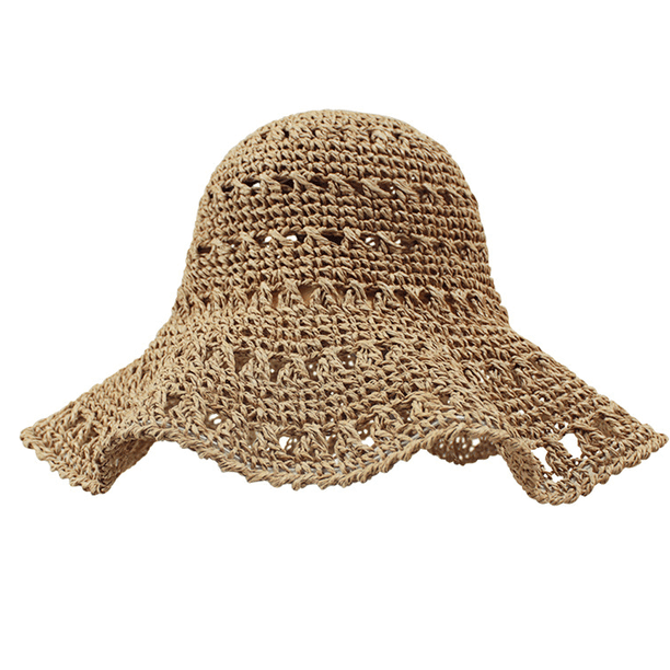 Sombrero de paja de ala ancha para mujer, con circunferencia de 56-58 cm, plegable, ideal para playa, vacaciones, protección solar.
