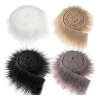 Magideal - 4 X Tela De Piel Sintética Piel Esponjosa Disfraz Artesanía Juguete Diy Parches De Tela Artificial Para Gnomo Barba Pelo Sombrero De Papá Noel Zapatos Blanconegro Caquigris