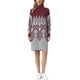 thumbnail image 2 of INSPIRE CHIC Vestido de Punto para Mujer Cuello Alto Manga Larga Patrón Acanalado Vestido Casual hasta la Rodilla L Rojo Oscuro, 2 of 6
