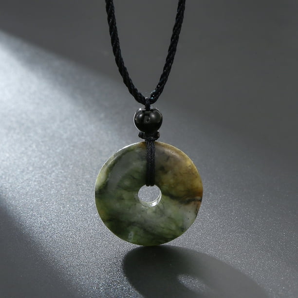 Handmade Braided Necklace with Natural Stone Peace Buckle - Adjustable and Stylish