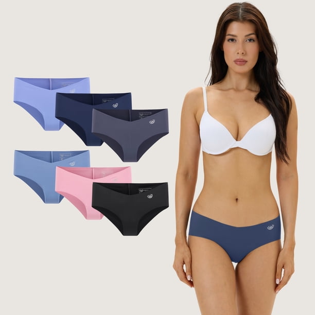 Pack de 6 Calzones Bikini Microfibra Corte Laser Mujer