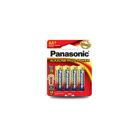 Pilas Panasonic AA Alcalinas Plus Power Paquete de 4