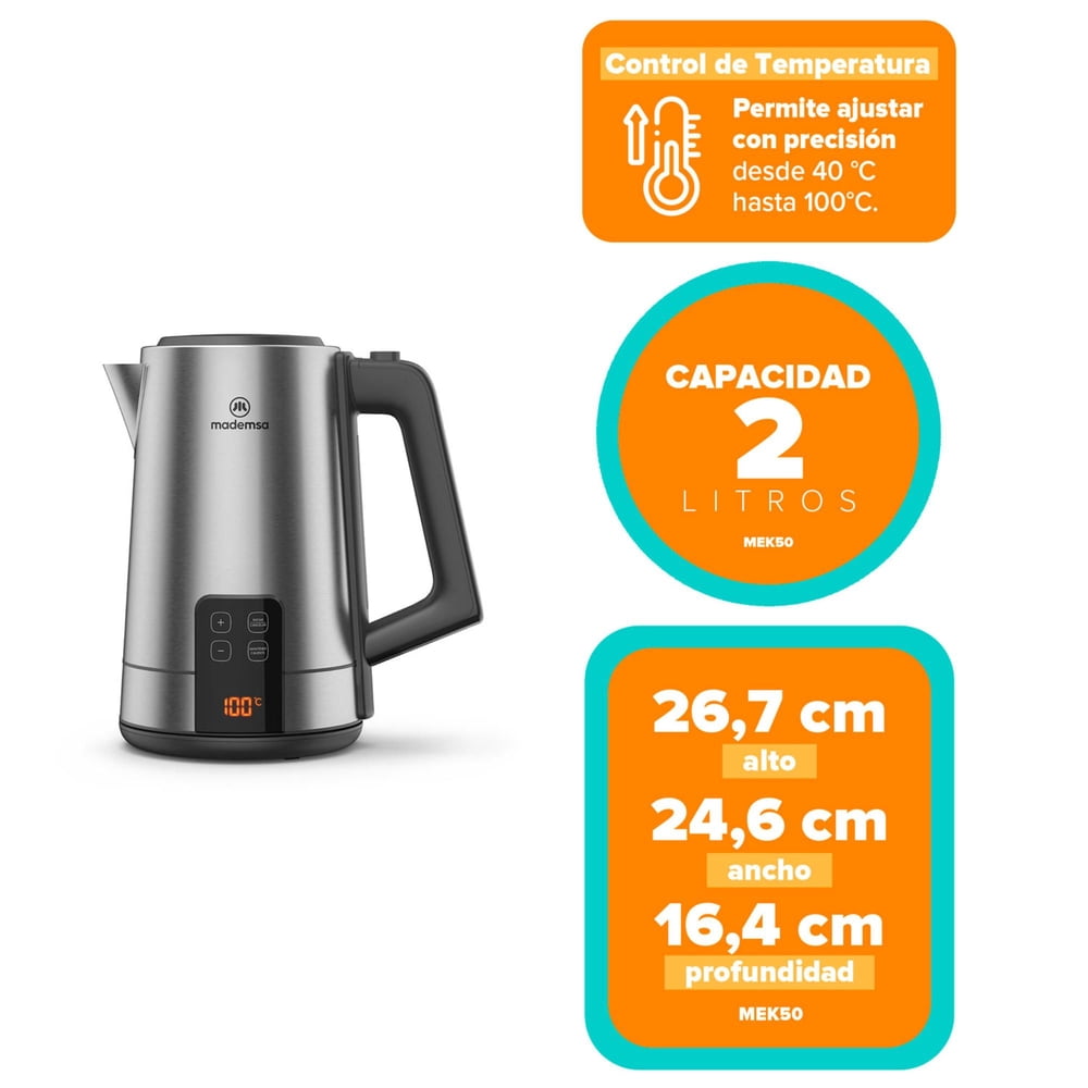 Hervidor Eléctrico Mek50 2 Litros Inox, foto 8