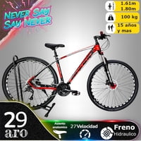 Vipnetwork - Bicicleta Aro 29 Never Say Never Roja Freno Hidraulico/27 Veloc
