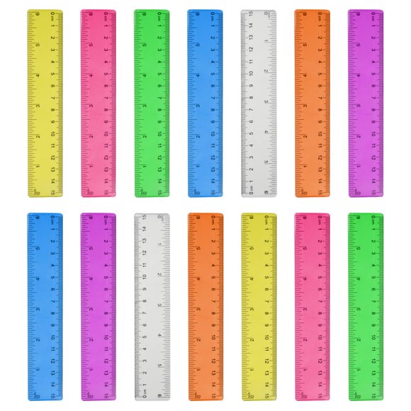 Reglas DUIJINYU de 6 pulgadas para niños, de plástico con pulgadas y cm