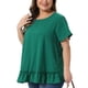 thumbnail image 4 of Agnes Orinda Blusa Casual de Verano para Mujer Talla Grande, Día de San Patricio, Cuello Redondo, Manga Corta, Dobladillo en Capas, 2X Verde, 4 of 6