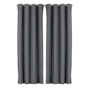 Clems - Pack 2 Cortina Engomada Termica 100% Blackout 140X225 Gris 140X225