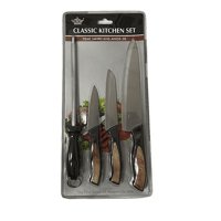 Mitienda - Juego De Cuchillos De Acero Inoxidable 4 Pcs Color Negro