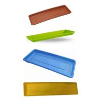 Genérico - Plato Macetero Rectangular De Plastico Para Las Plantas Pack 2 Unidades Jardineras De 35 Cm