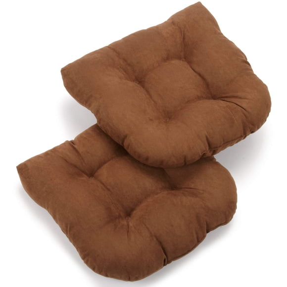 Cushions Blazing Needles de microgamuza en forma de U, color chocolate (juego de 2)