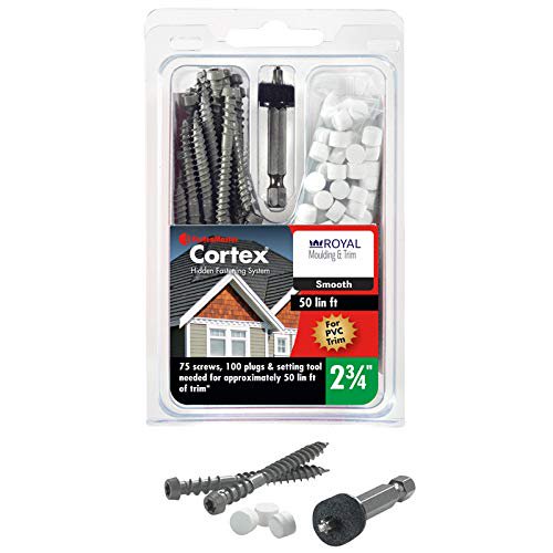 Tornillos de ajuste FastenMaster Cortex n.º 9 x 7 cm con tapones, paquete de 75