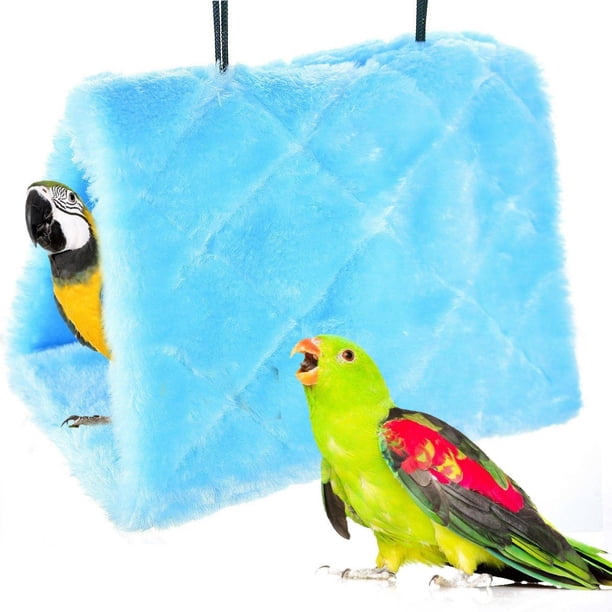Hamaca colgante para loros, cueva, jaula, nido de pájaro, cabaña de peluche, tienda de campaña, cálida casa nido de invierno para pájaros o jaula, juguete para guacamayos, periquitos, cacatúas, canari